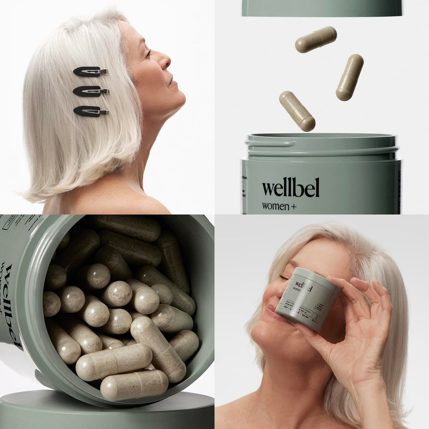 WELLBEL Women + Clean Supplement for Hair, Skin, and Nails, Capsule, 90 Count