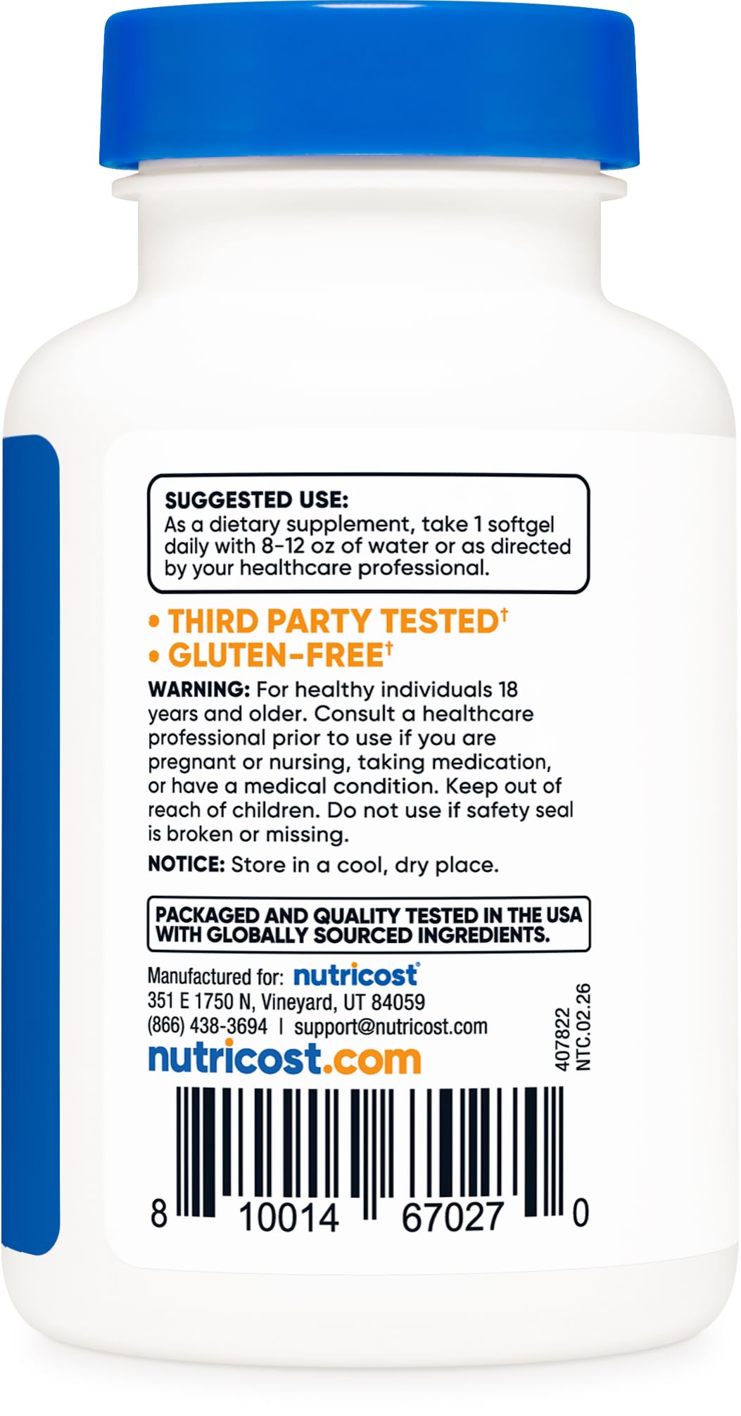 Nutricost Biotin 5000mcg Softgels, 150 Count
