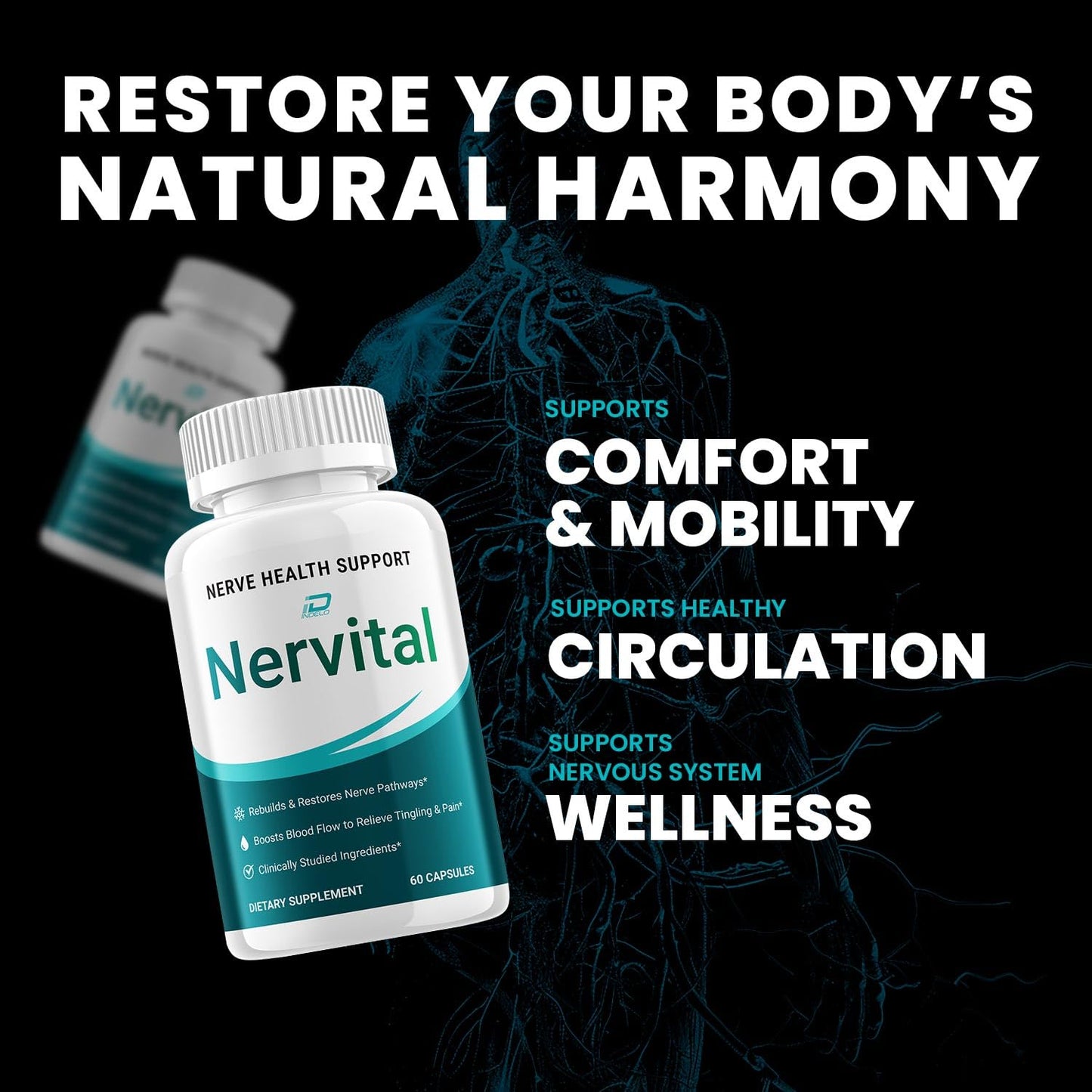 Indelo Nervital Capsules 120 Capsules