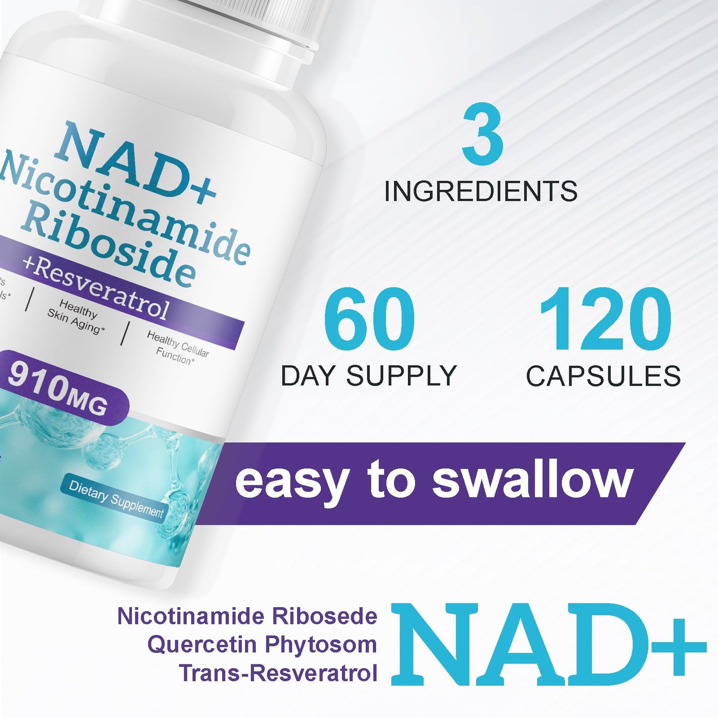 Ruduwu Liposomal NAD Resveratrol Supplement Capsule, 120 Capsules