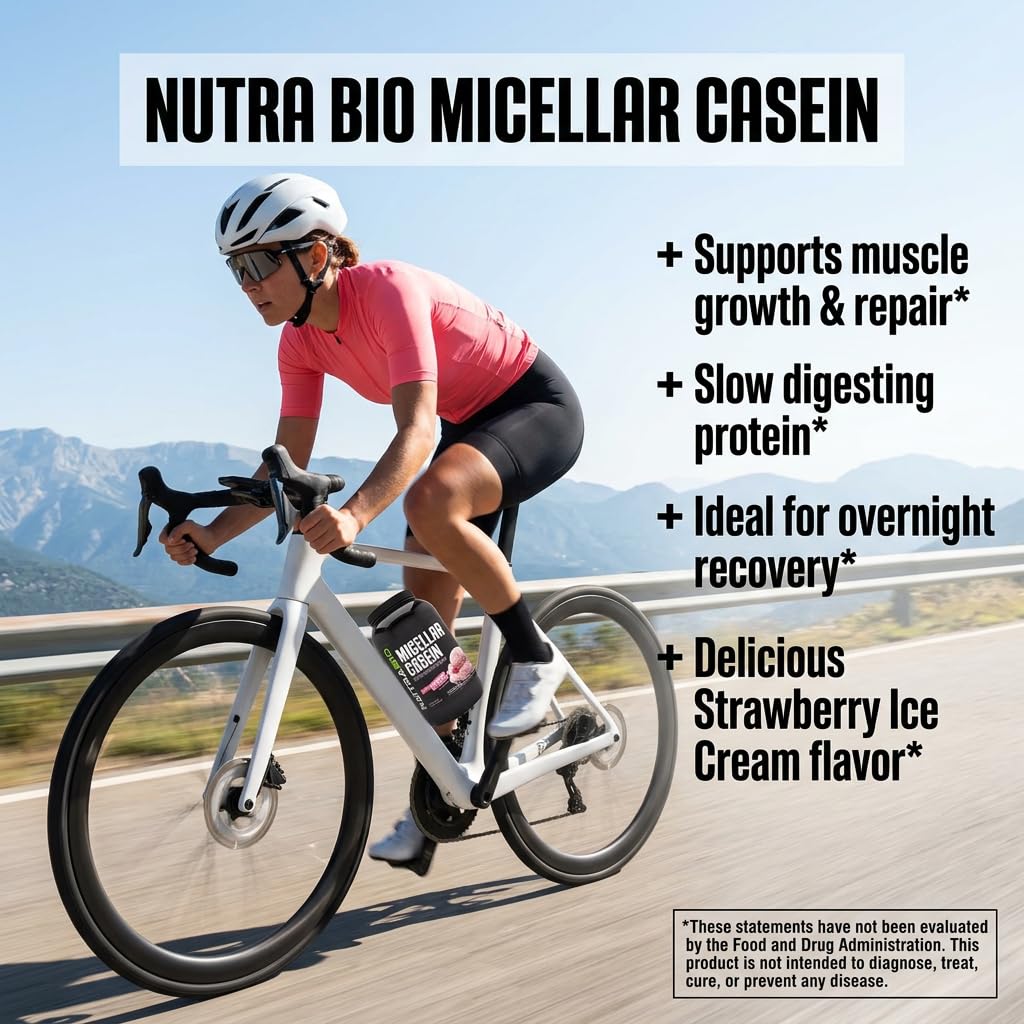 NutraBio Micellar Casein Protein Powder, 32 Servings