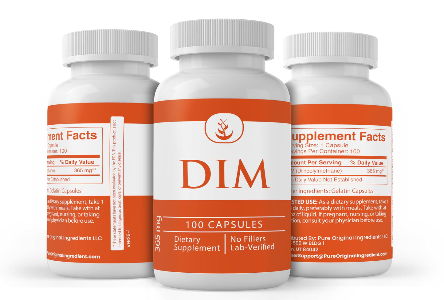 PURE ORIGINAL INGREDIENTS DIM Diindolylmethane Capsules 100