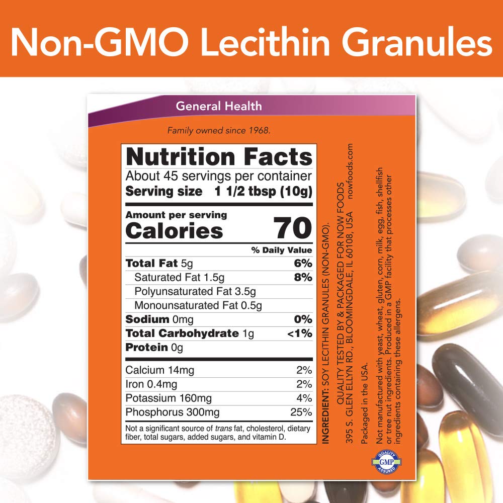 NOW Foods Lecithin Granules Powder 1 lb