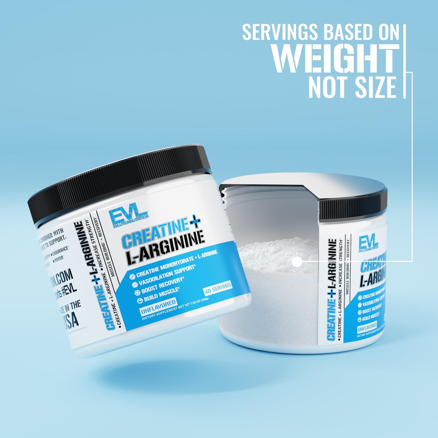 Evlution Creatine + L-Arginine Powder, 7.05 Ounce