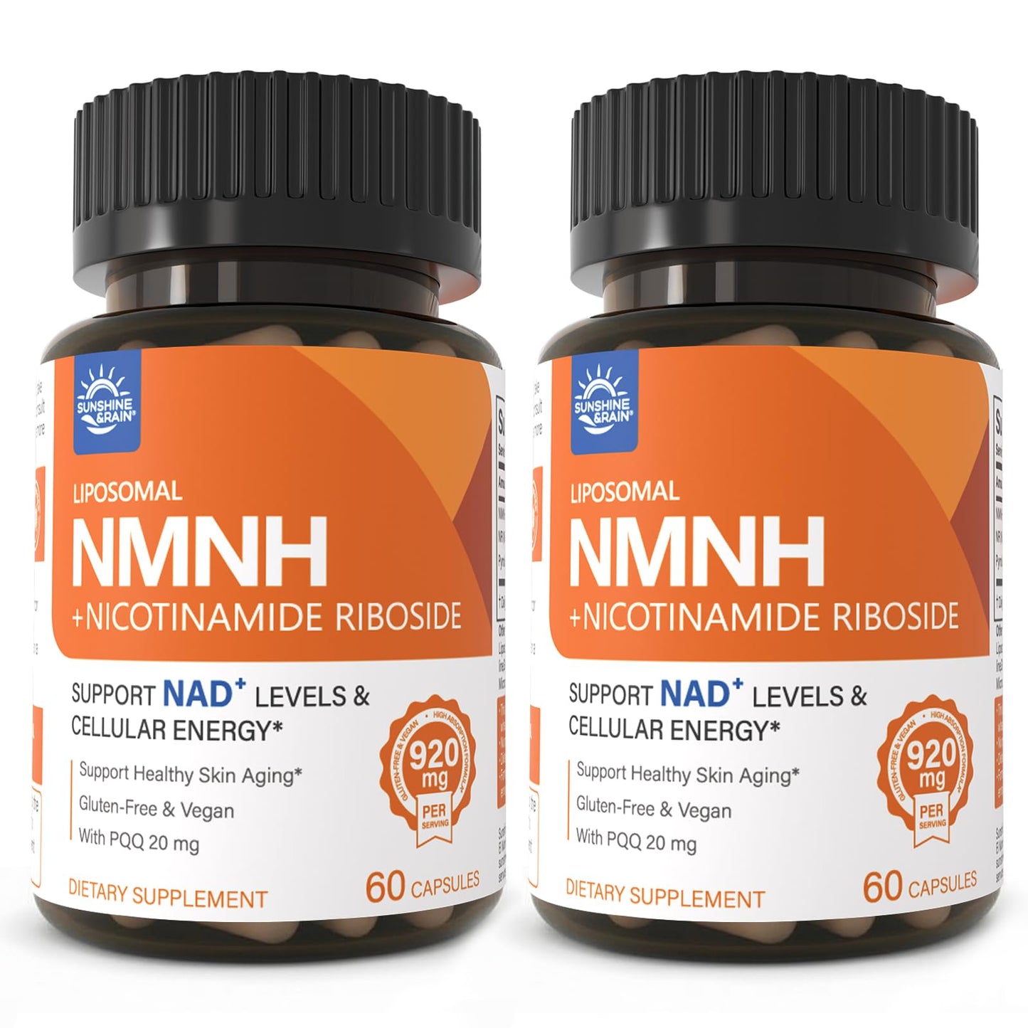 Sunshine & Rain Steady Energy Without Caffeine Crashes – Liposomal NMNH + NR + PQQ NAD⁺ Support Capsules for Cellular Energy, Focus & Healthy Aging, 120 Capsules