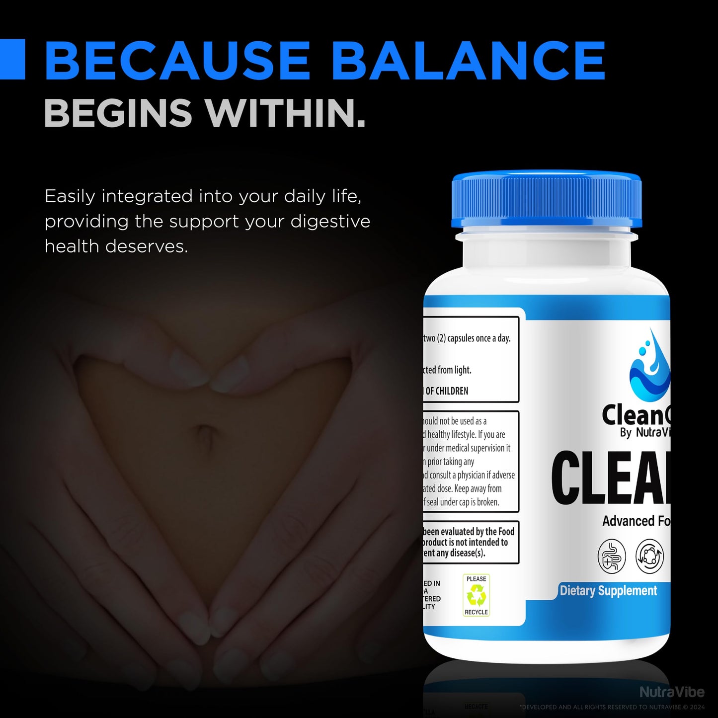 NutraVibe Clean Gut Capsules 60 Capsules