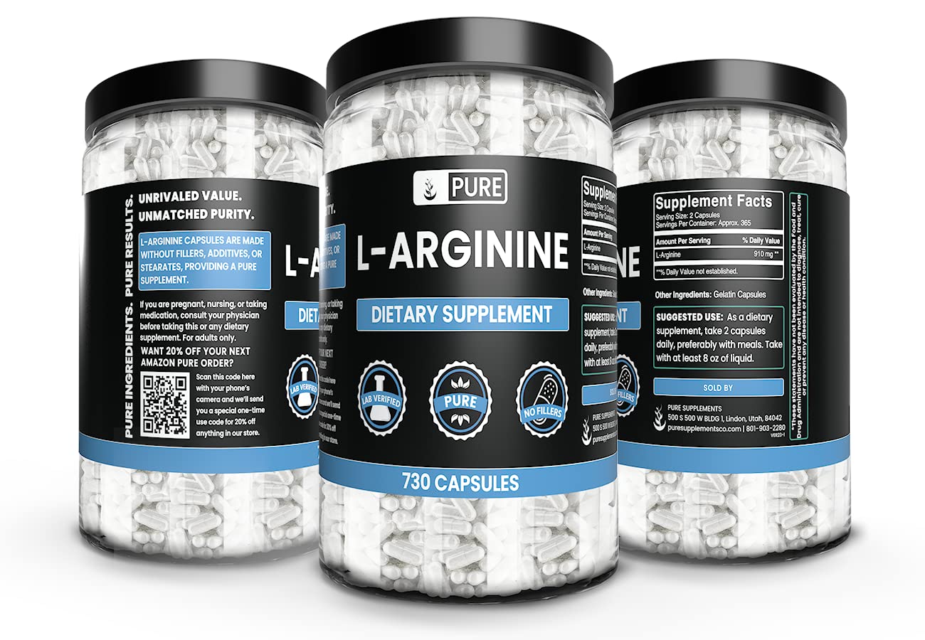Pure Original Ingredients L-Arginine Capsules 730