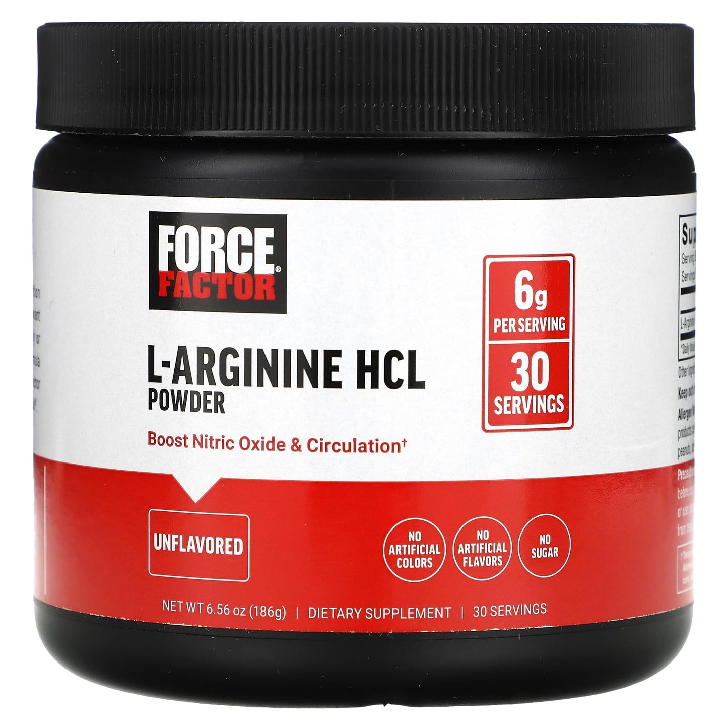 Force Factor L Arginine HCL Powder 6000mg, 6.35 Ounce