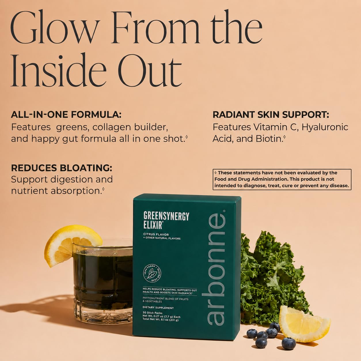 Arbonne GreenSynergy Elixir 3-in-1 Greens Powder 8.15 oz