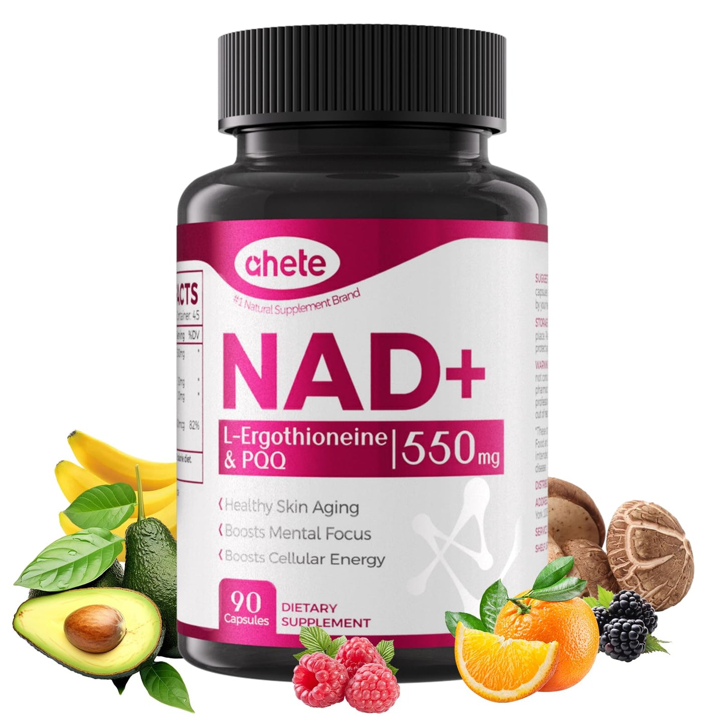 Ahete NAD Supplement with L-Ergothioneine, PQQ, Vitamin B6, and NMNH Capsule, 1 Count
