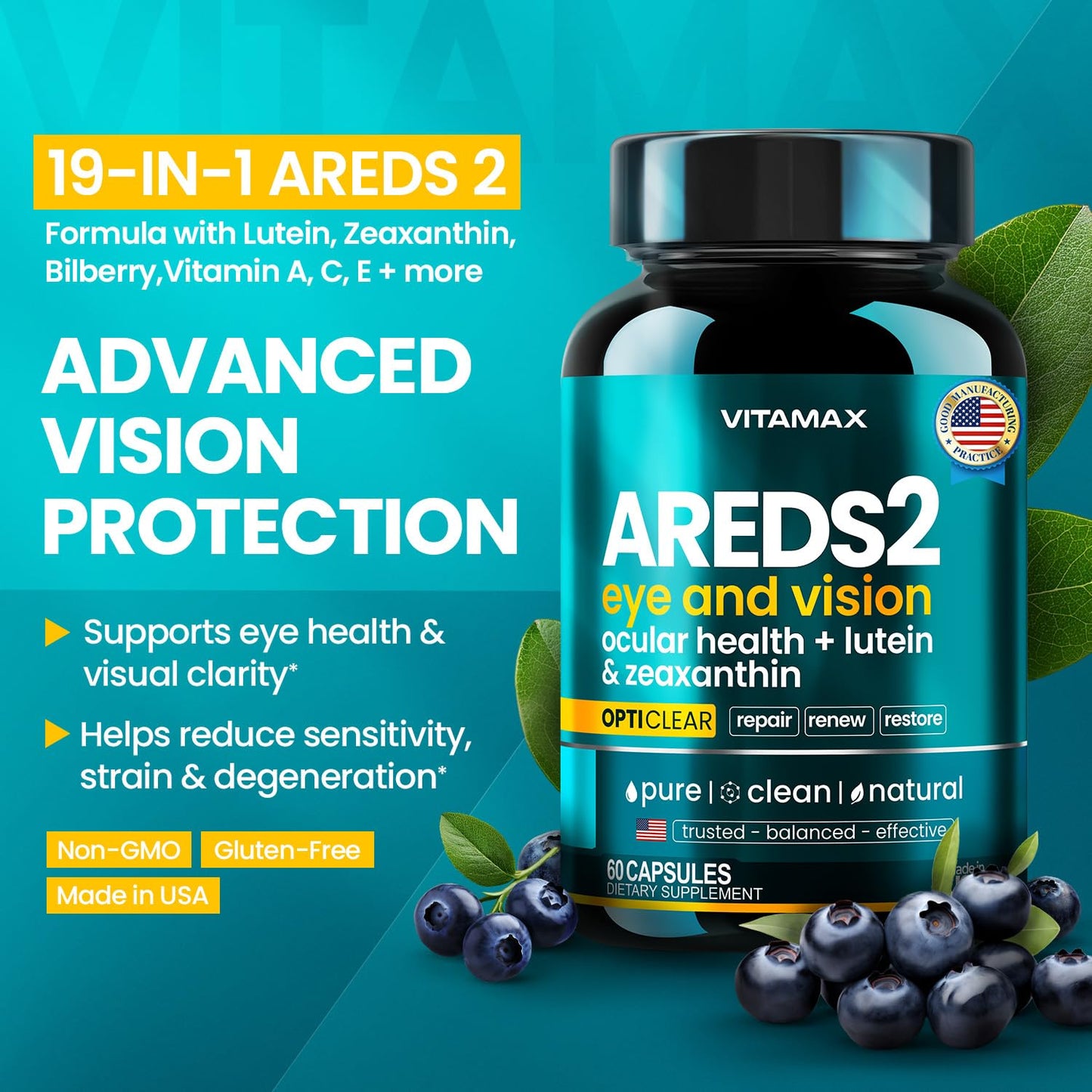 Vitamax AREDS 2 Eye Vitamins Capsule 60 Count