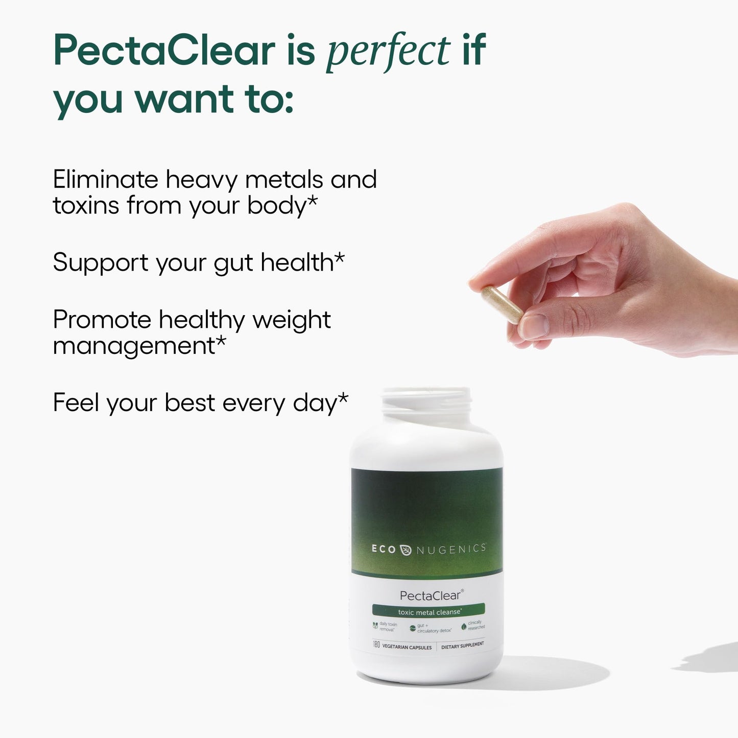 EcoNugenics PectaClear Detox Capsule 180 Capsules