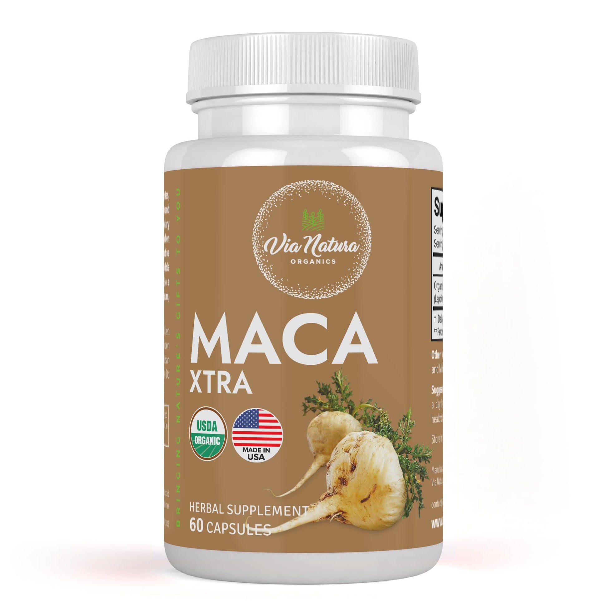 Via Natura Organics Maca Xtra 1000mg Capsules, 60 Count