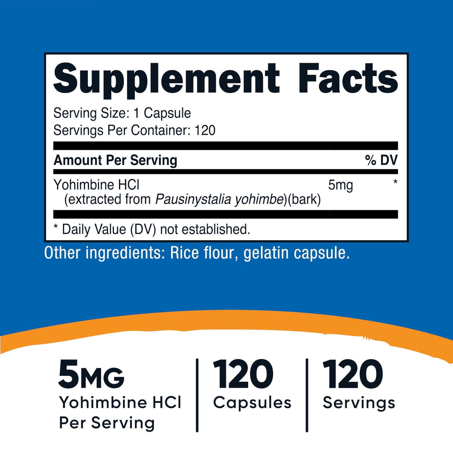 Nutricost Yohimbine HCl 5mg Capsules 120 Count