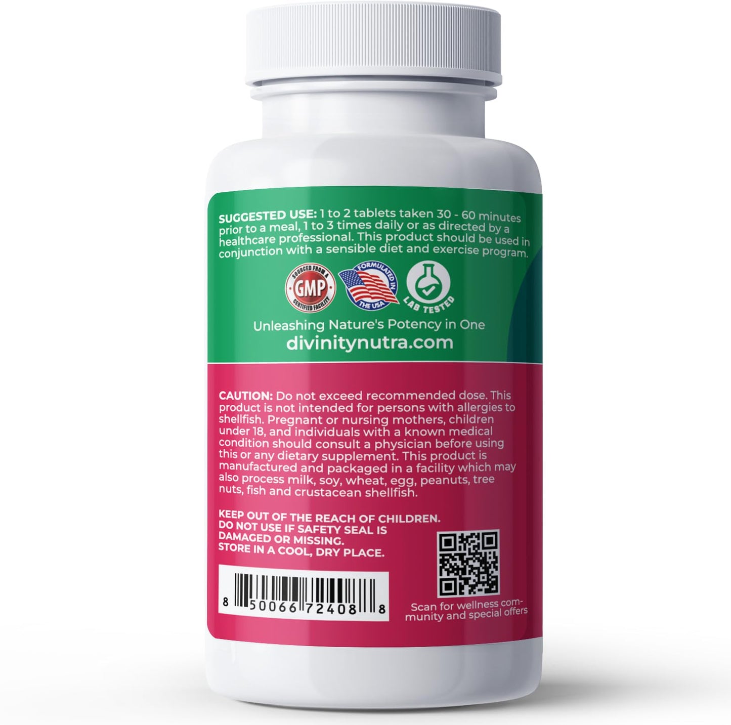 Divinity Nutra Chitosan Supplement with Vitamin C, 60 Capsules