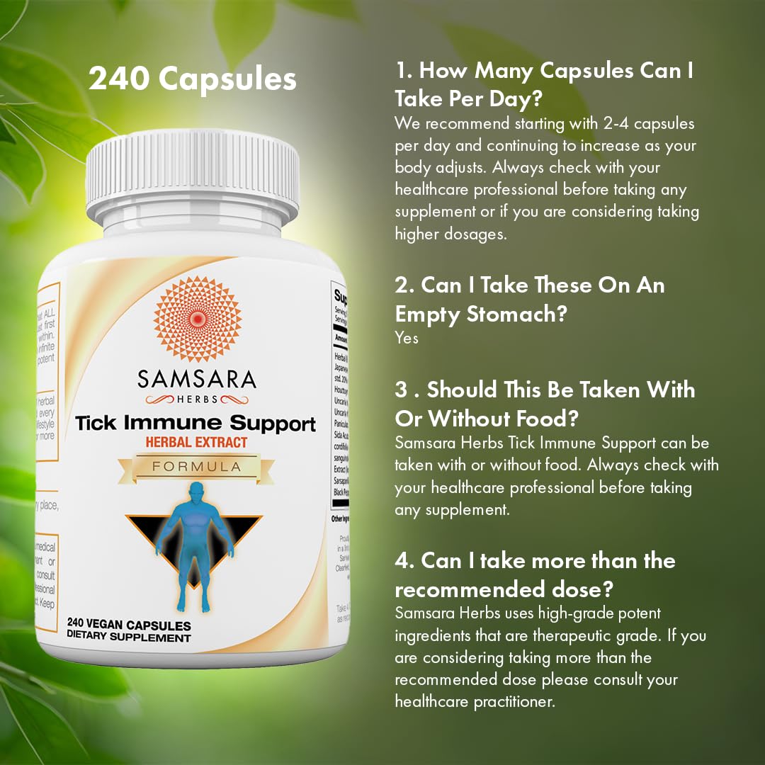 Samsara Herbs Tick Immune Support Capsules 240 Count