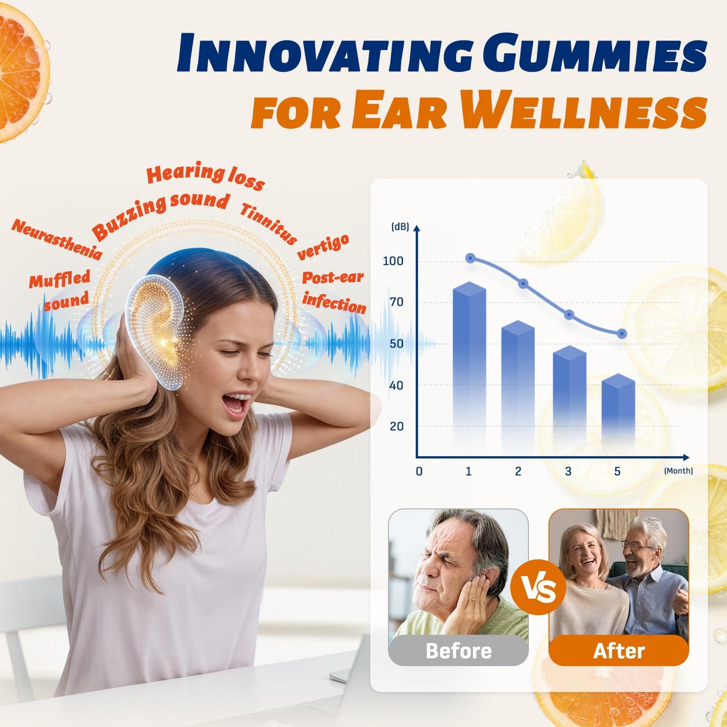 Gyumolics Flavonoids Gummies for Tinnitus 120 Count