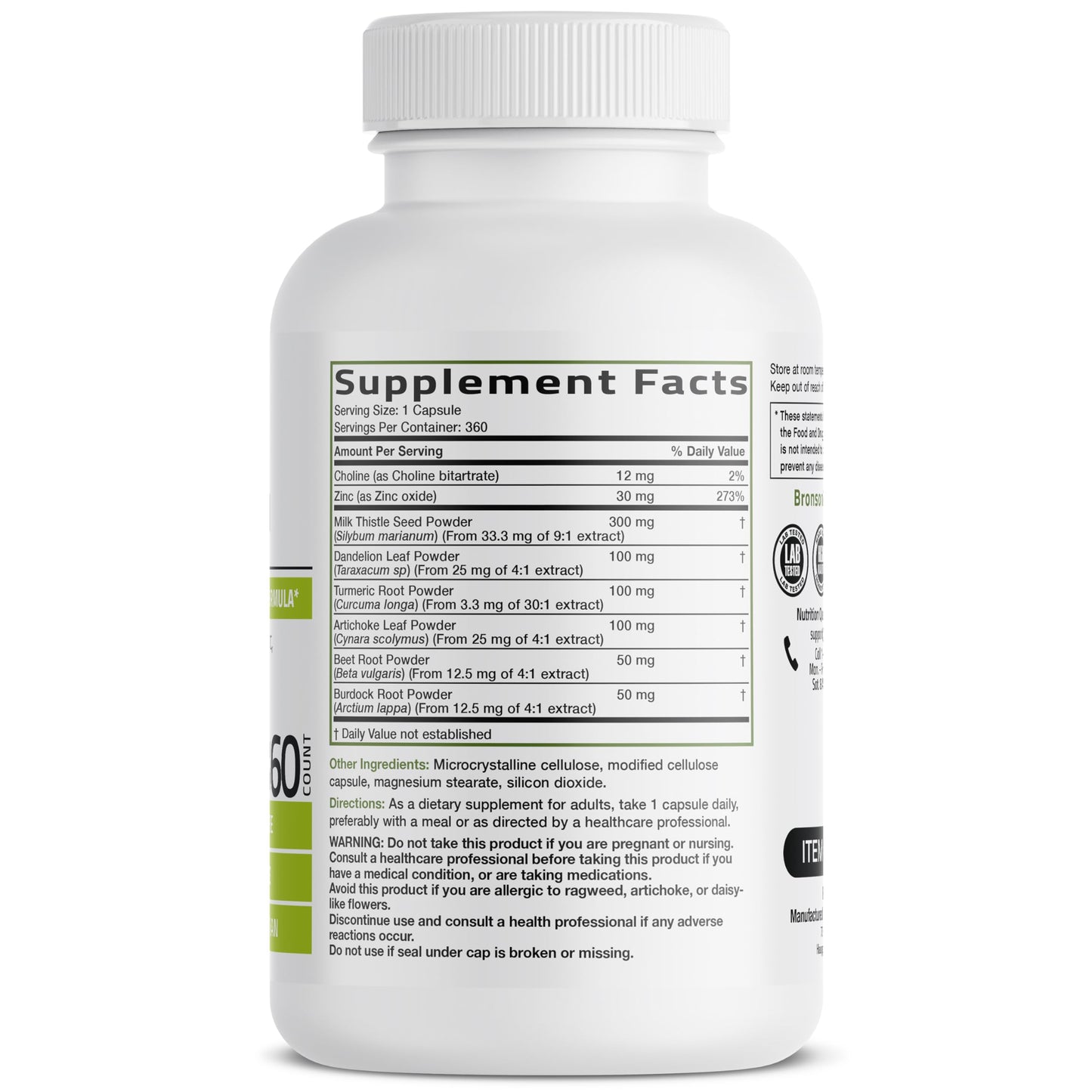 Bronson Liver Detox Advanced Detox & Cleansing Formula 360 Capsules