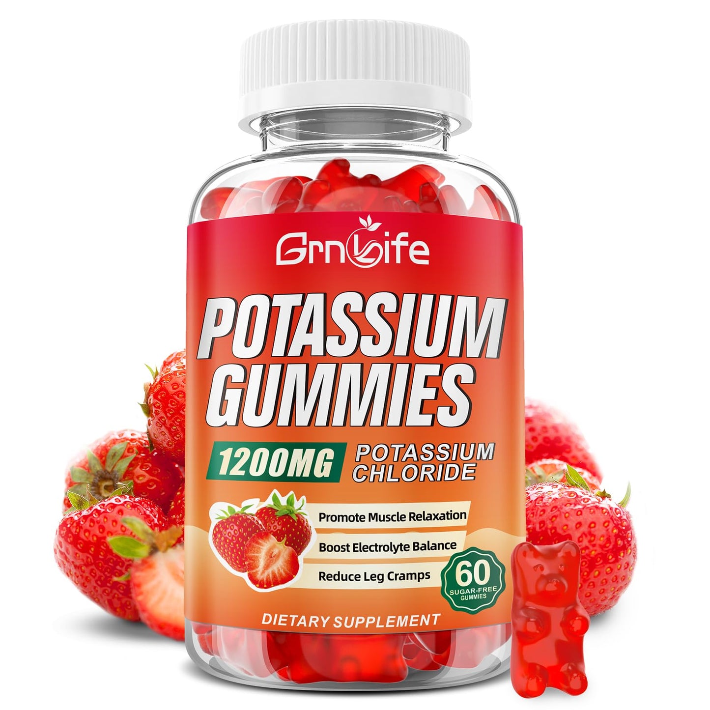 GrnLife Potassium Gummies for Adults Gummy, 60 Count