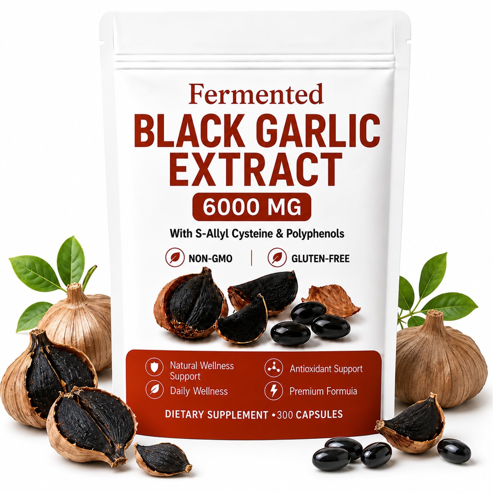 LANZF Fermented Black Garlic Extract Softgel 300 Count