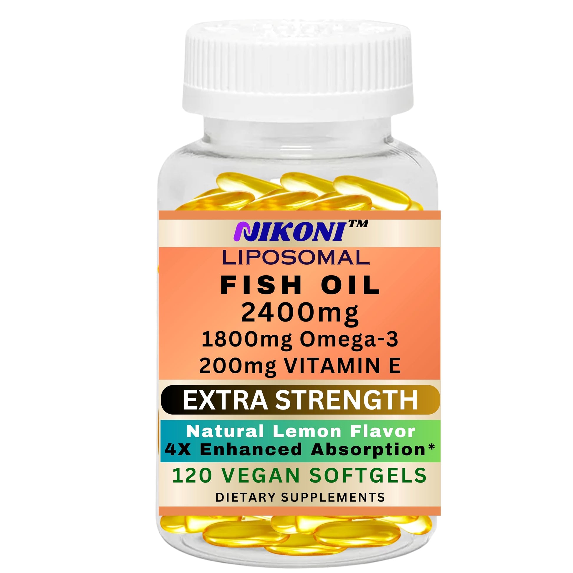 Nikoni Liposomal Lemon Flavor Fish Oil Softgels, 120 Count