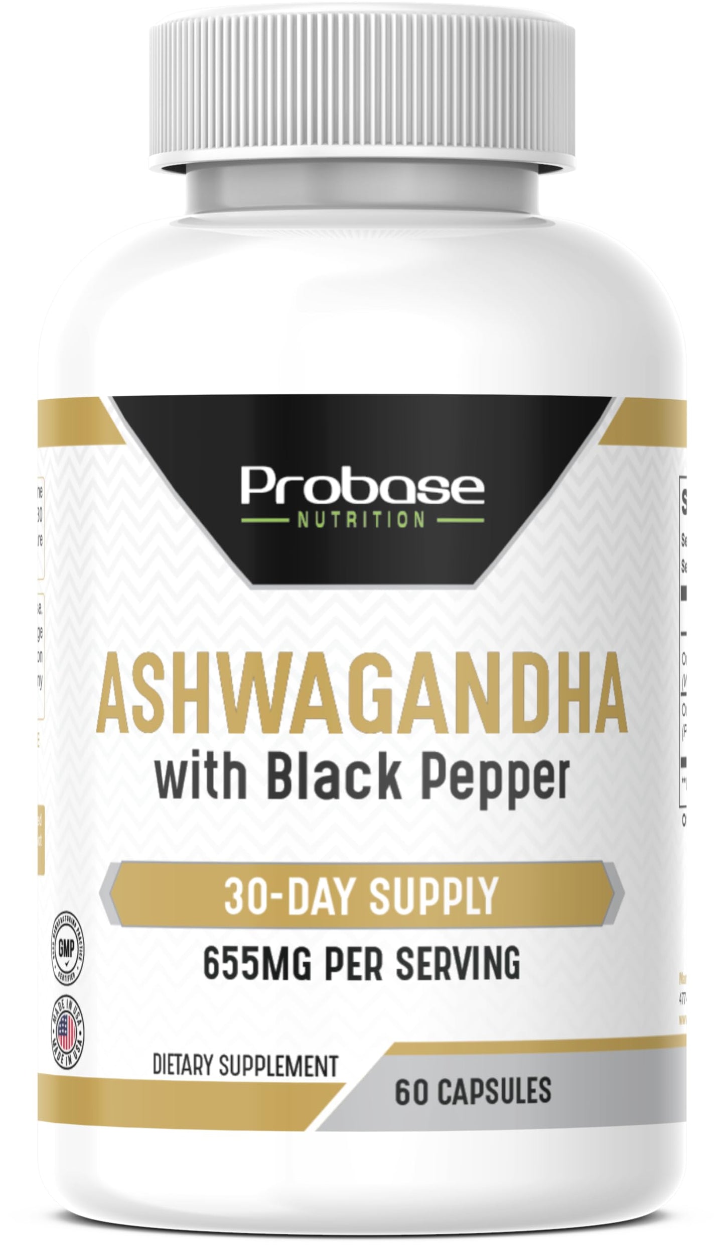 Probase Nutrition Ashwagandha with Black Pepper 60 Capsules