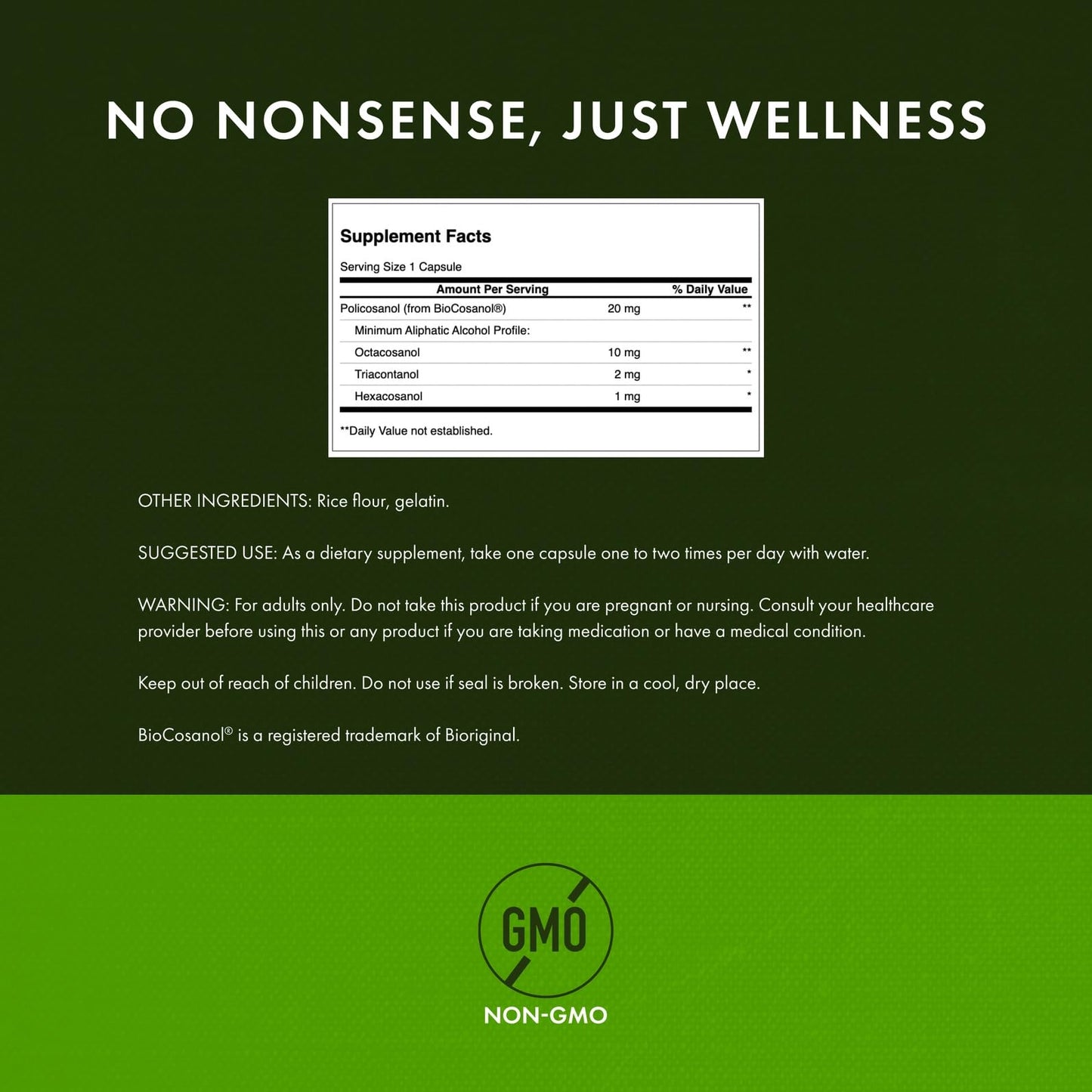 Swanson Ultra Policosanol 20mg Capsule, 60 Capsules