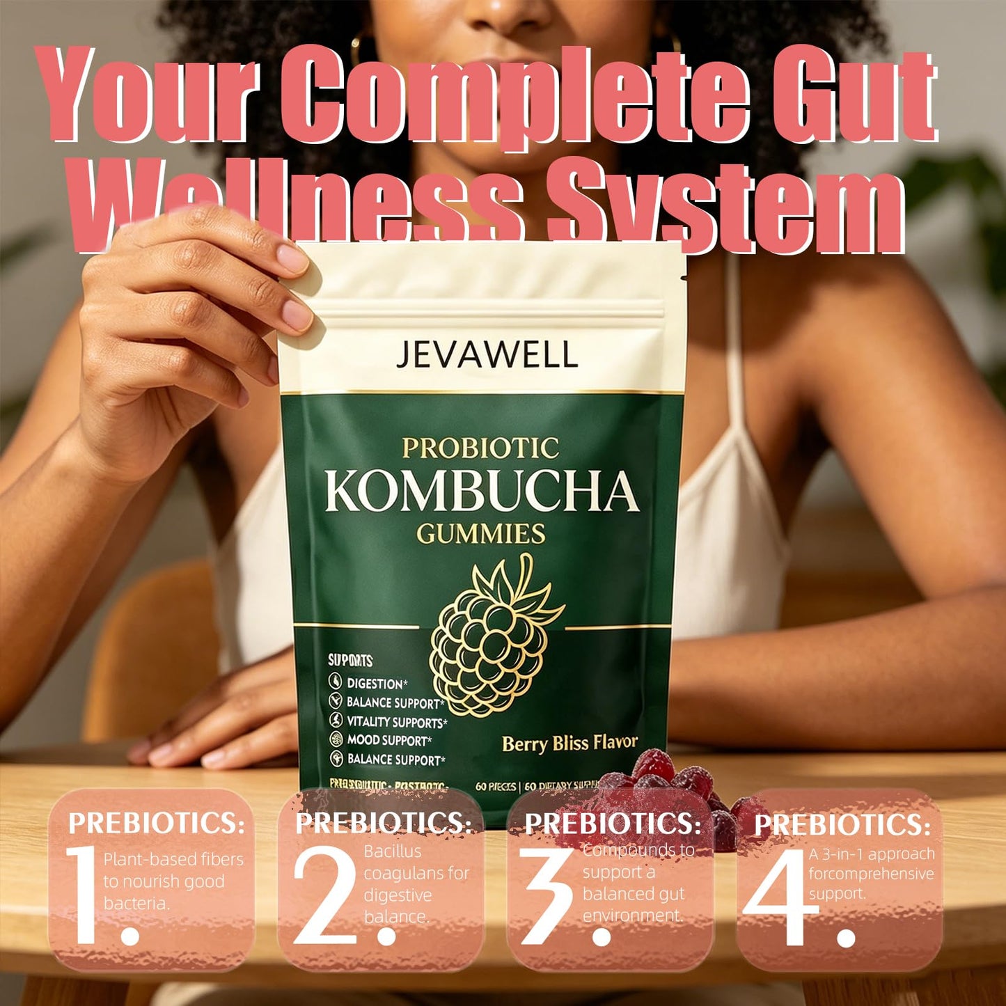 WUJECT Jevawell Kombucha 90 Capsules