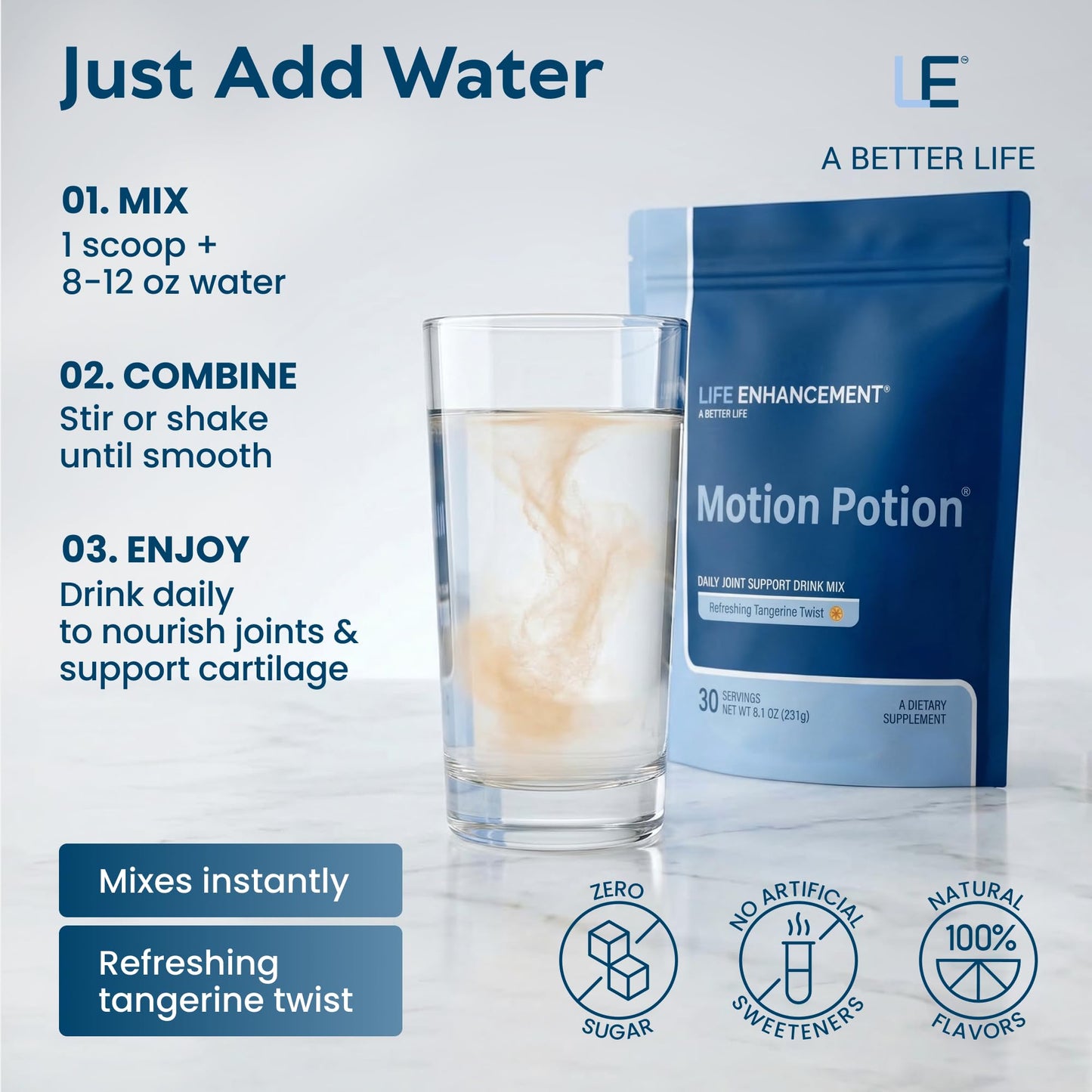 Life Enhancement Motion Potion Joint Support Drink Supplement Powder 8.1 Ounce