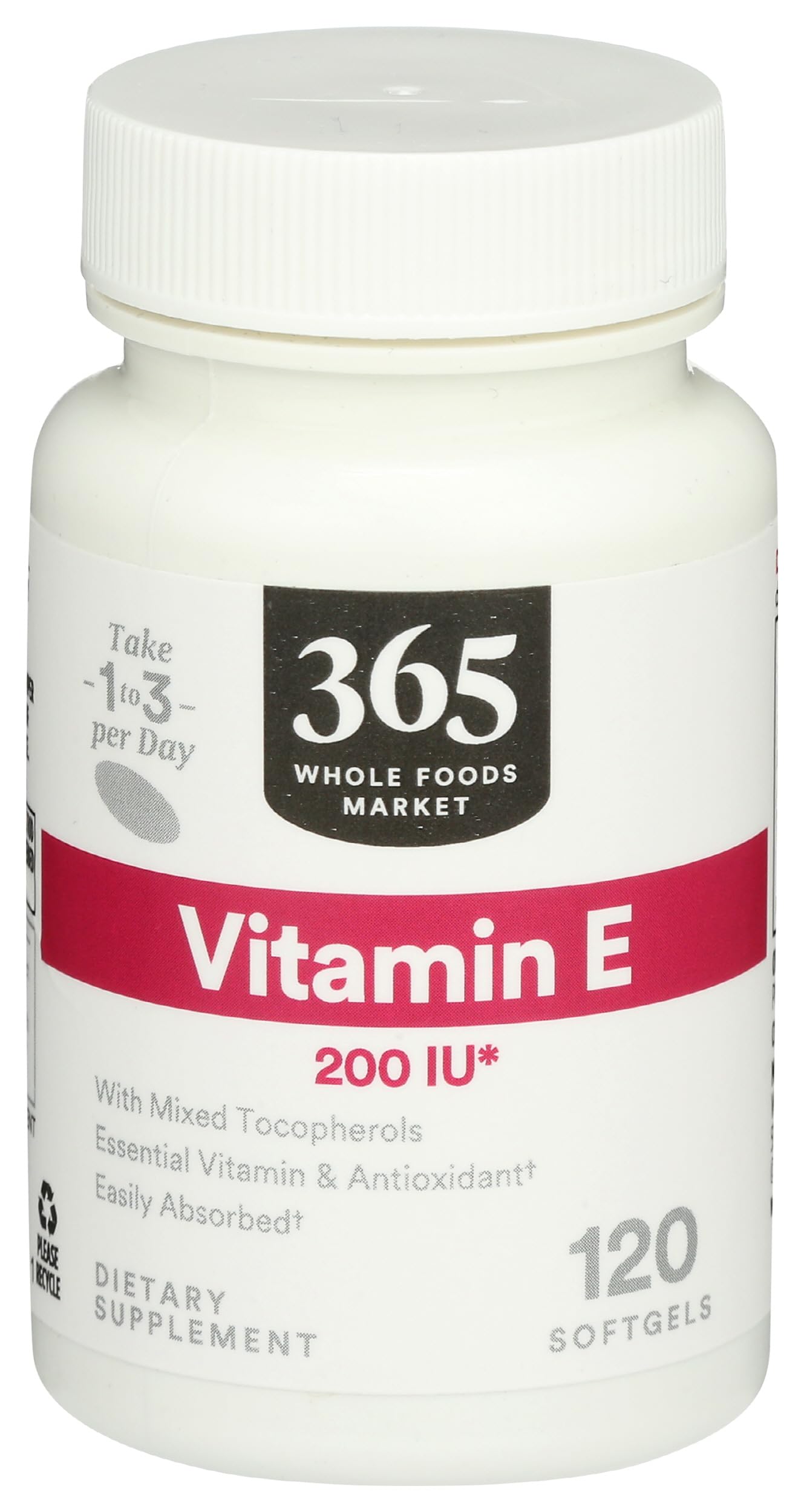 365 by Whole Foods Market Vitamin E 200 IU Softgels 120