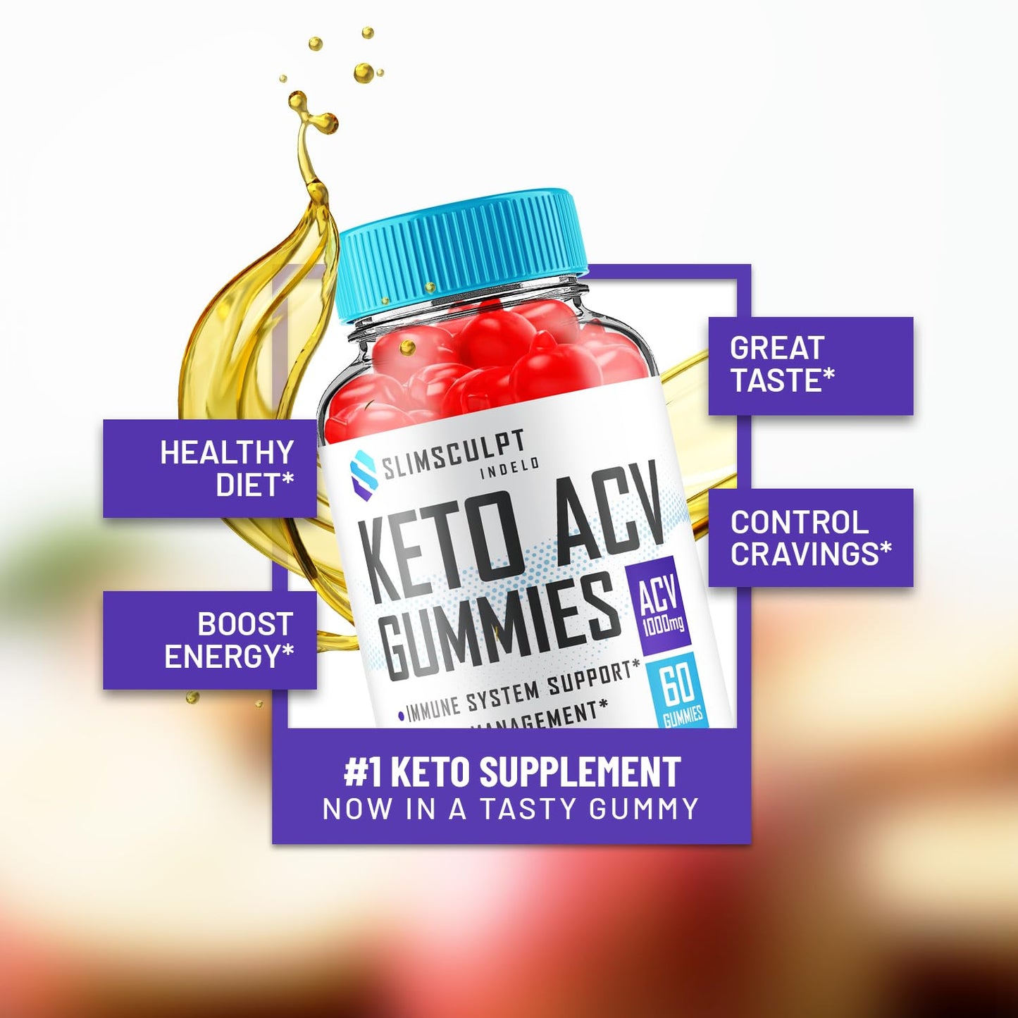 Indelo Slimsculpt Keto ACV Weight Loss Gummies, 300 Gummies