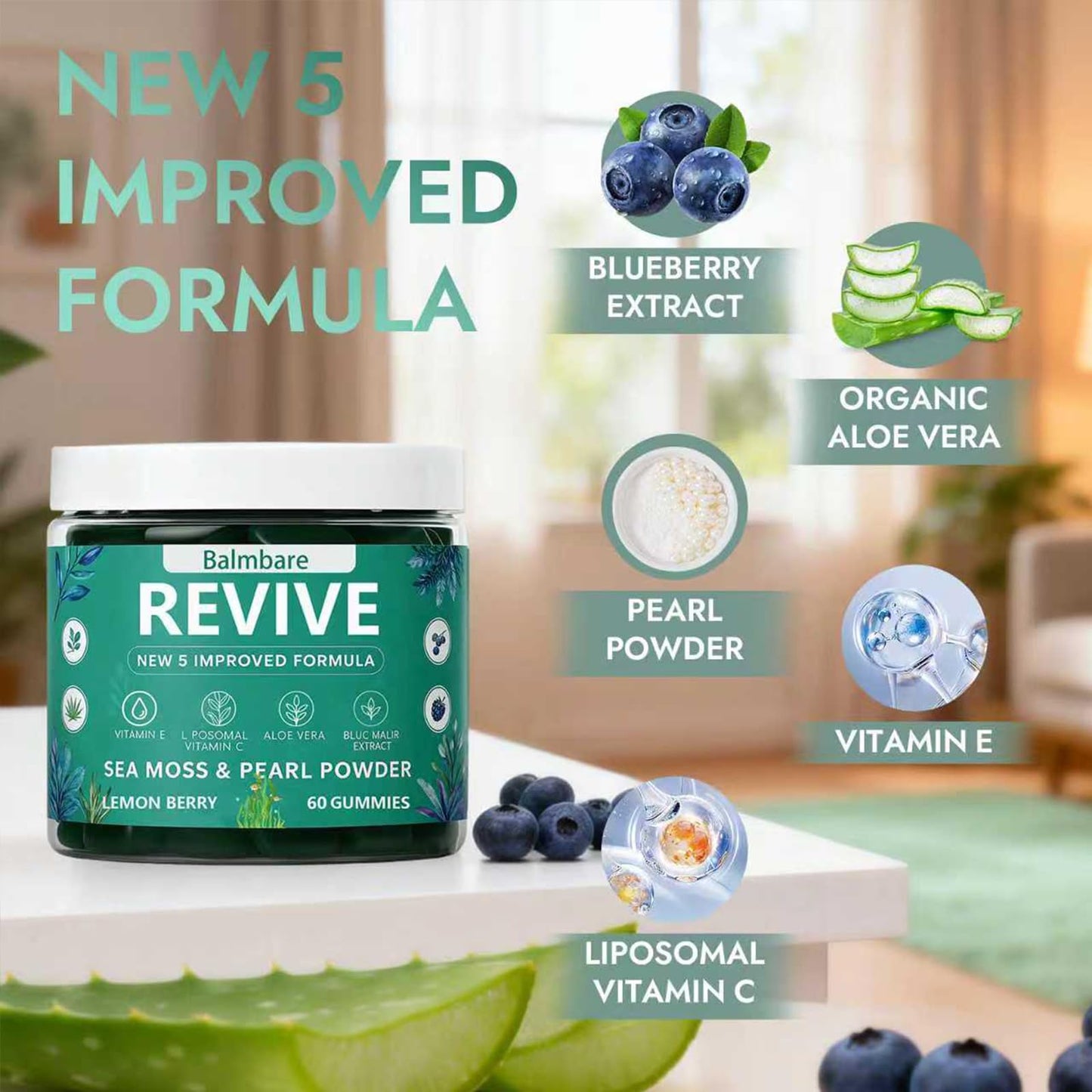 ReviveNerve Balmbare Revive Hair Loss Capsule, 60 Count