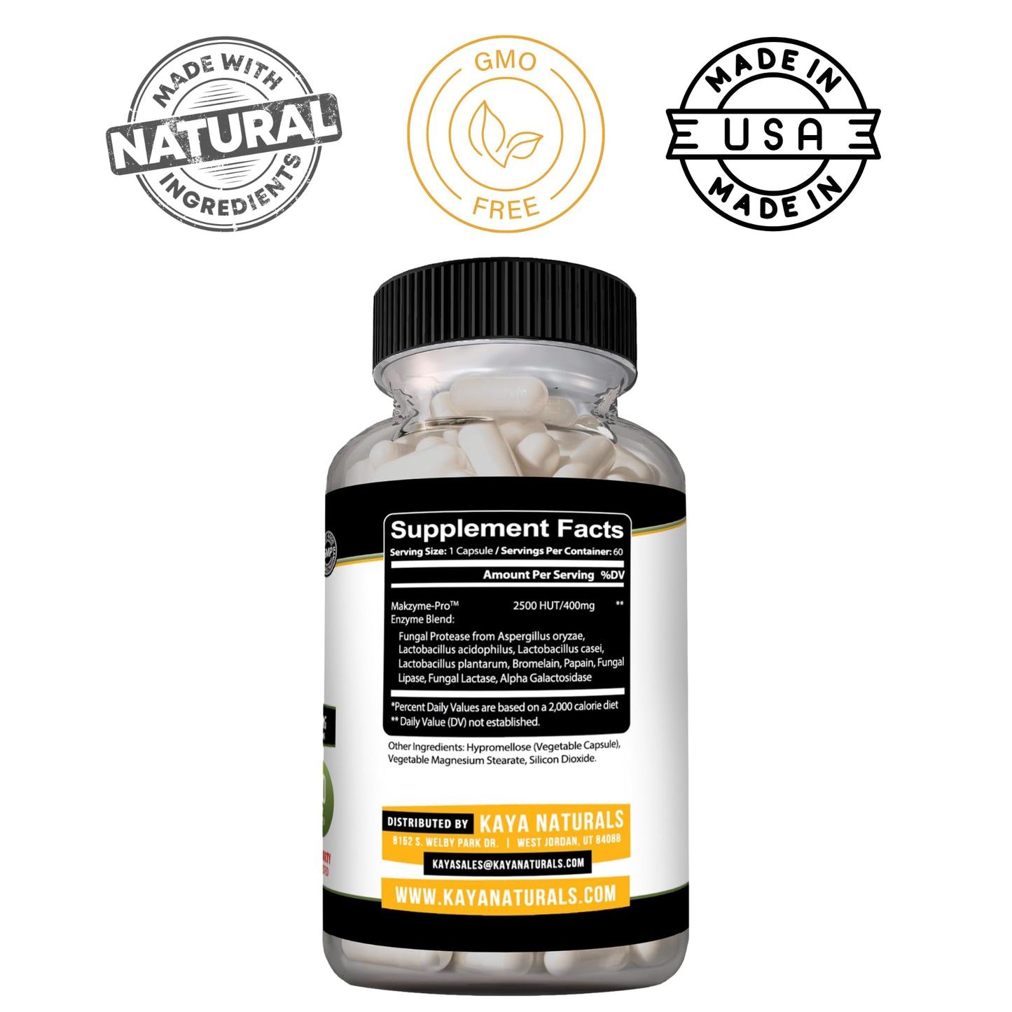 Kaya Naturals Digestive Enzymes Capsules 60