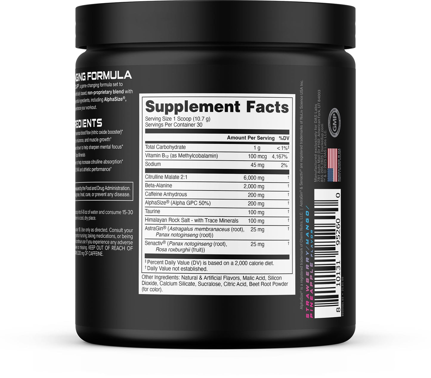 Bucked Up Pre Workout South Beach Powder, 12.5 oz