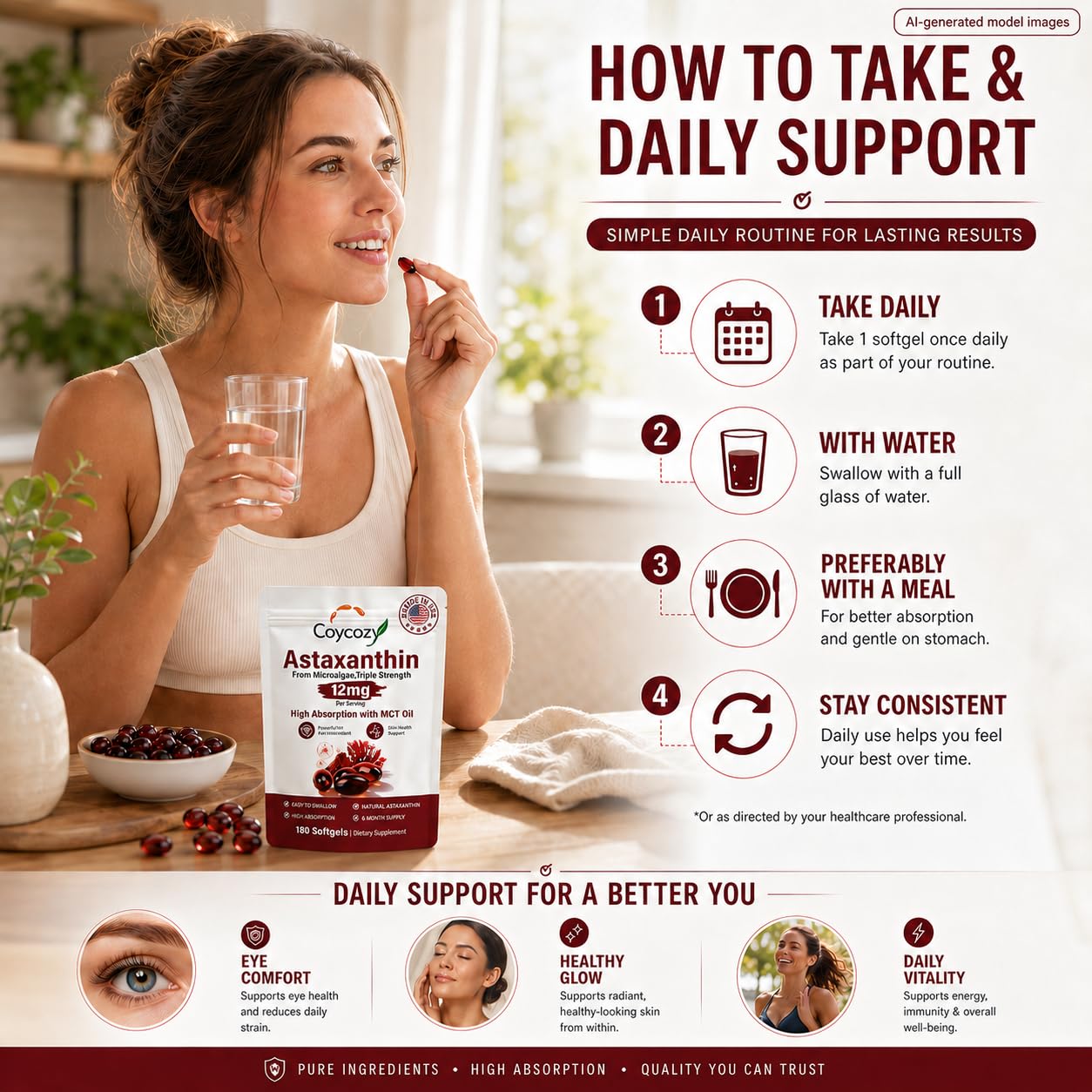 coycozy Astaxanthin 12mg Natural Softgels 180