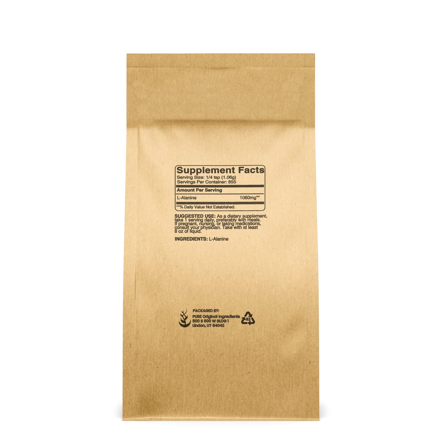 PURE ORIGINAL INGREDIENTS L-Alanine Powder, 2 lb