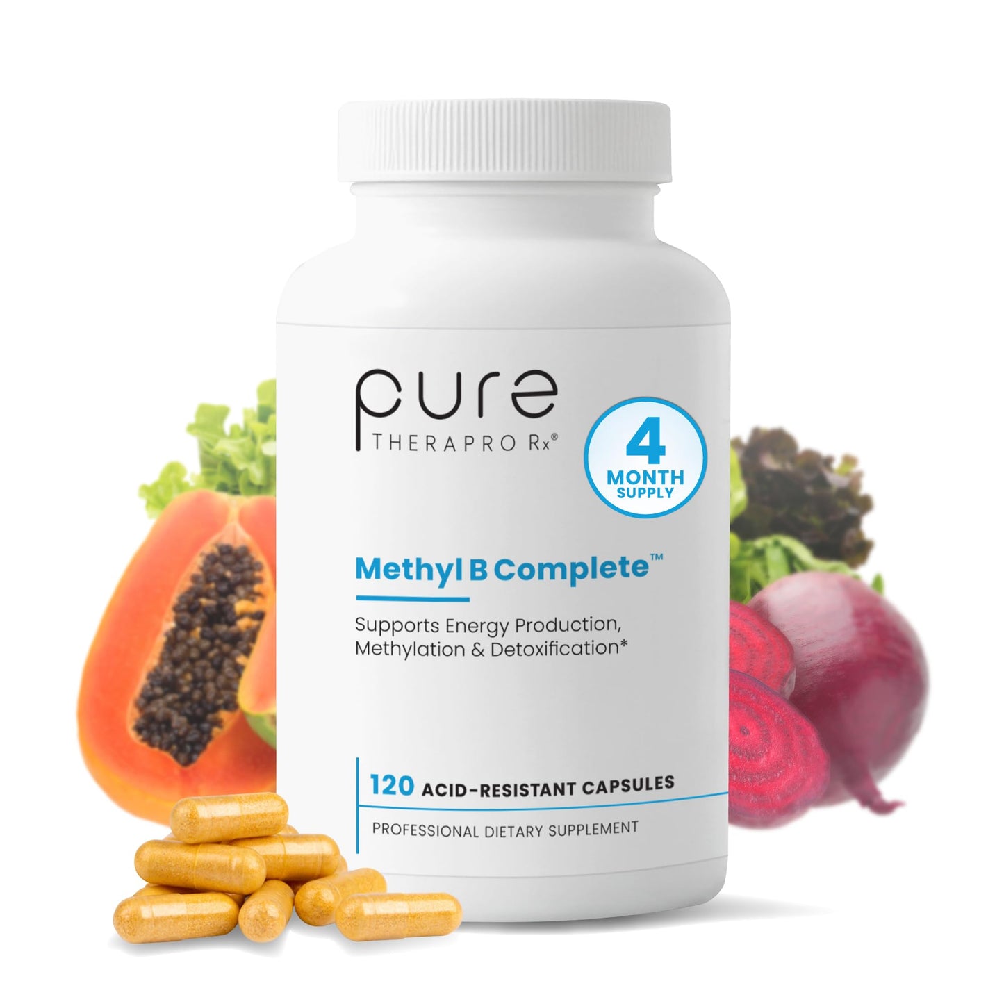 Pure Therapro Rx Methyl B Complete Vitamin B Complex Capsules 120