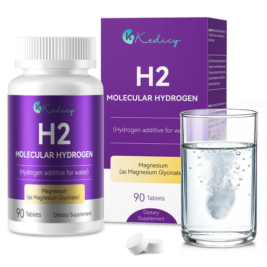 Kedicy Hydrogen Water Tablets, 8 PPM, Magnesium Glycinate Base, 90 Tablets