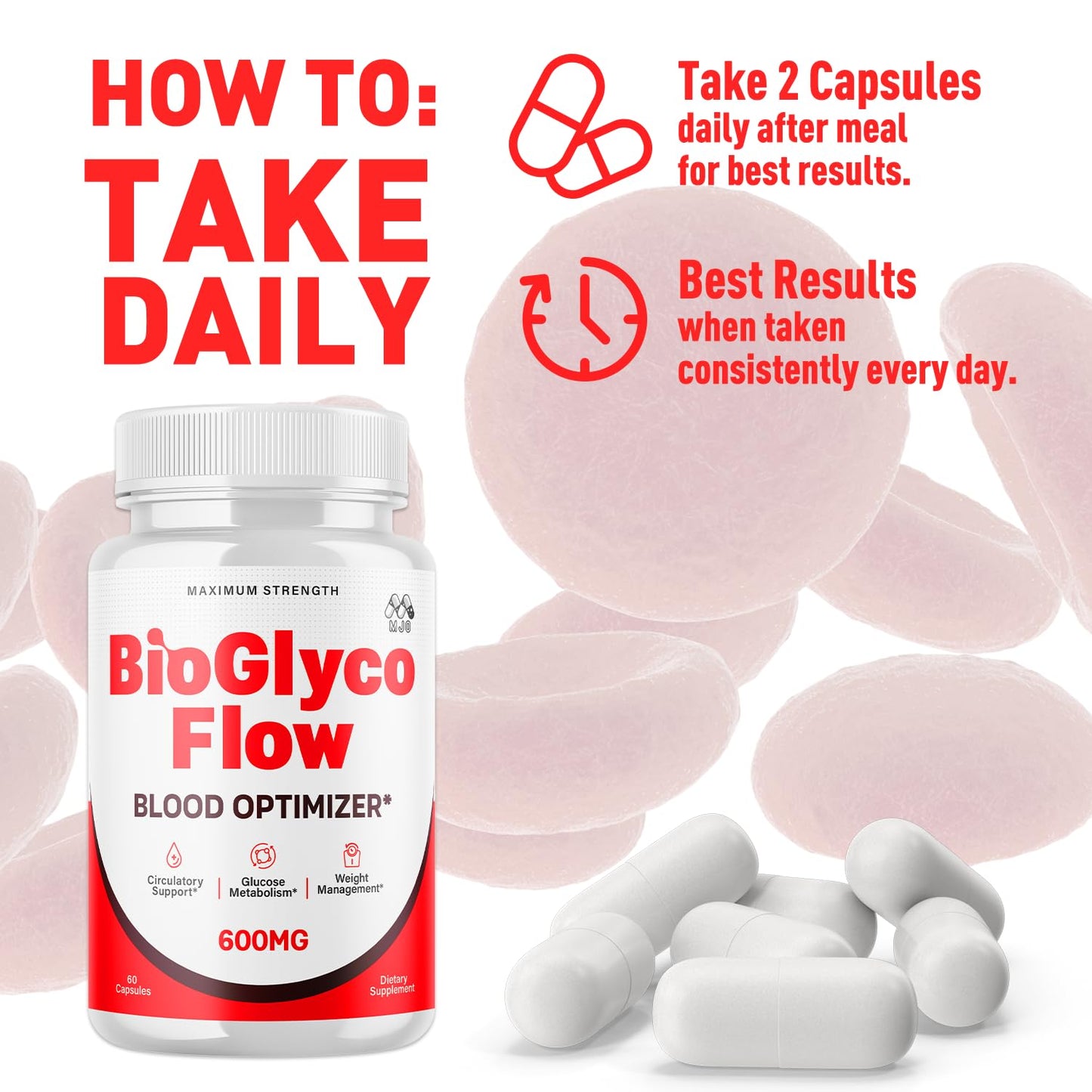MJO BioGlyco Flow Blood Optimizer, 180 Capsules