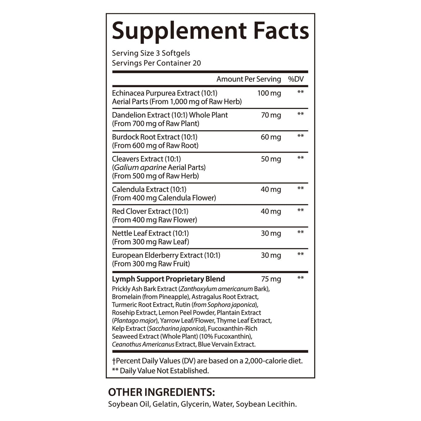 LTQXGT Lymphatic Support Supplement Softgels 120