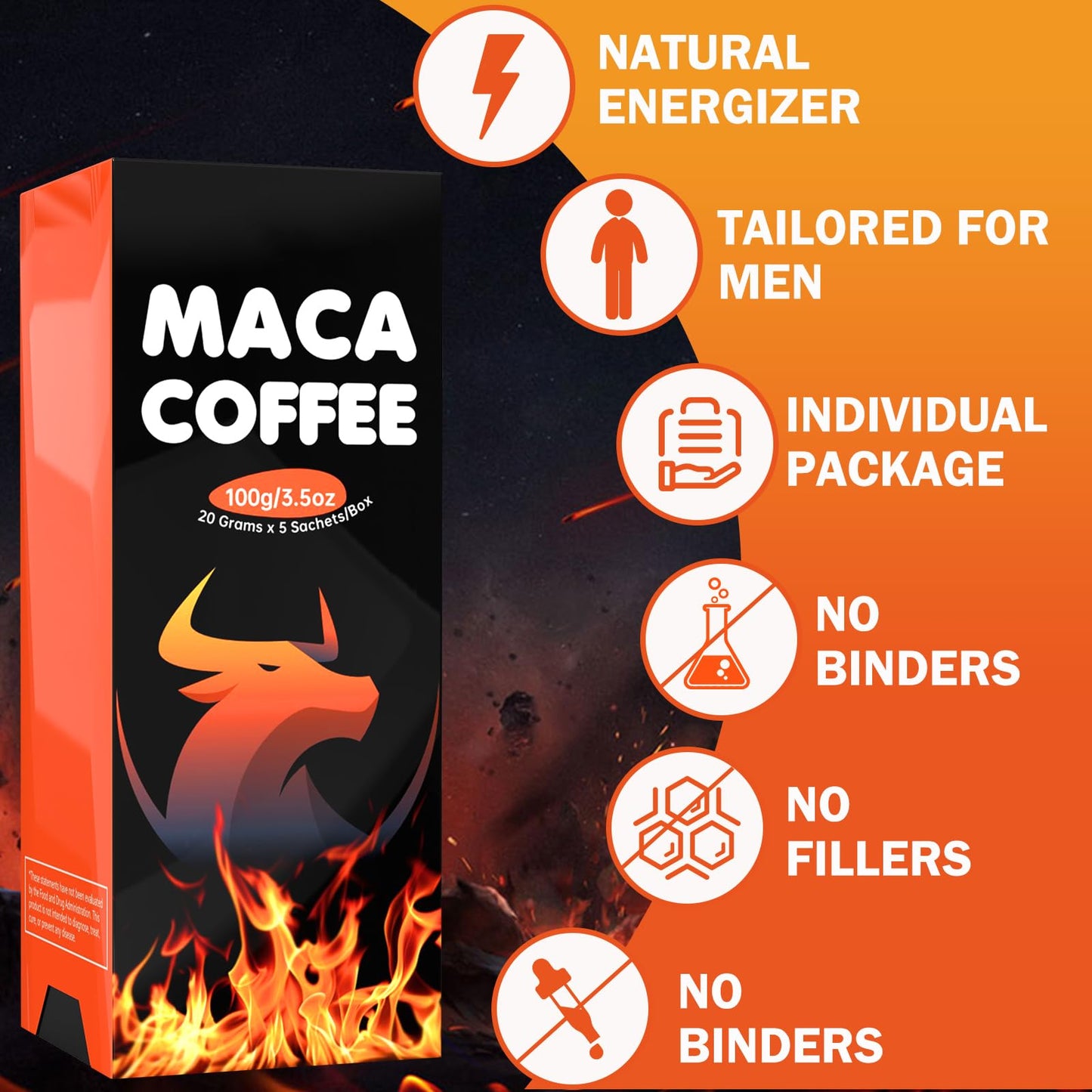 Dr. HR Maca Coffee Instant Cold Brew with Arabica Bean Powder, Ginseng, Cordyceps & Ashwagandha, Energy Boost, Additive-Free Powder 3.5 Ounce