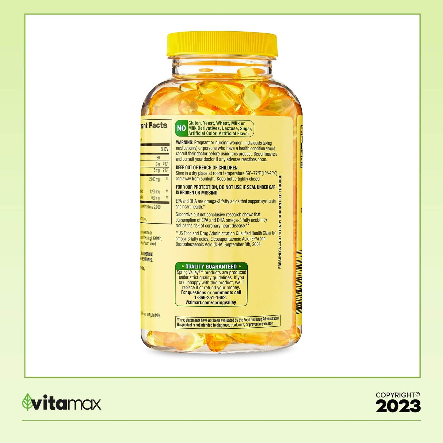 Generic Omega-3 from Fish Oil 2000 mg Softgel, 120 Count