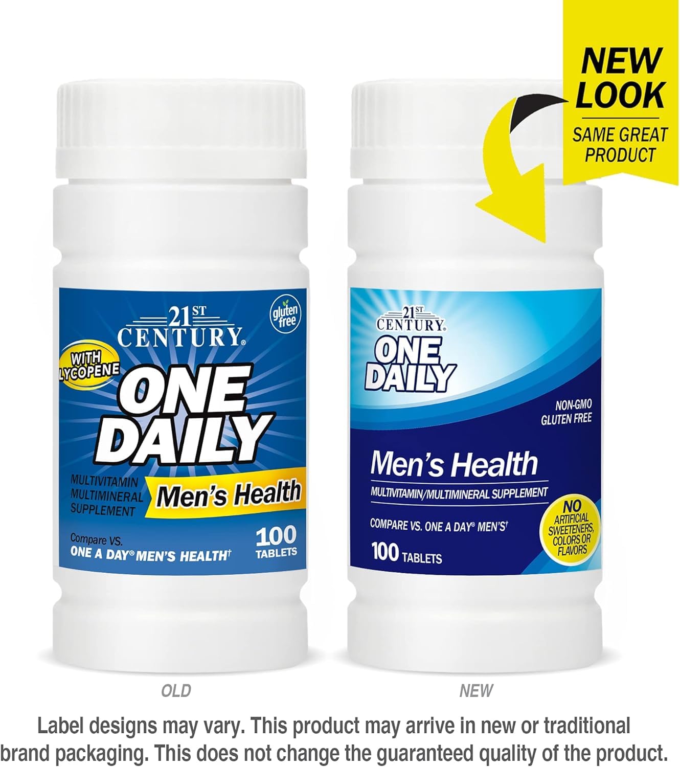 21st Century Men's Health One Daily Multivitamin Multimineral Supplement Tablets, 200 Count