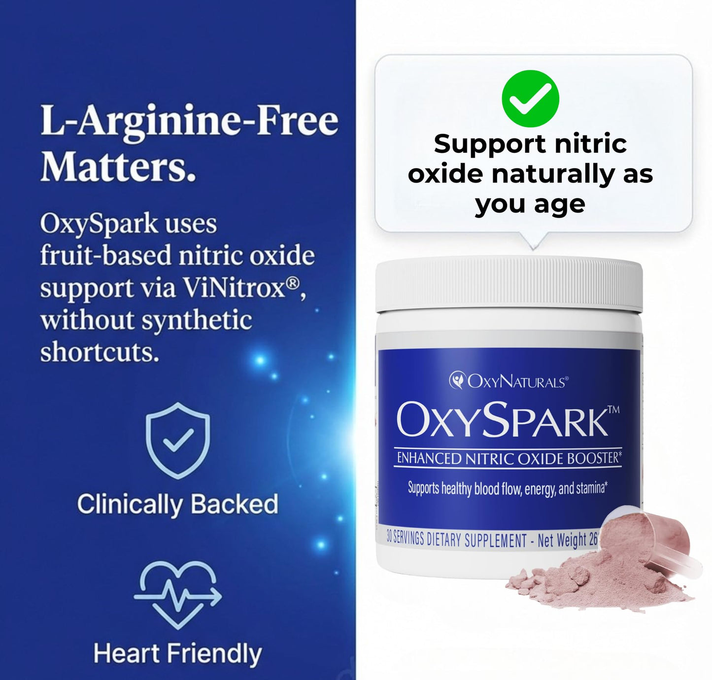 OxyNaturals OxySpark Nitric Oxide Supplement Powder 9.24 oz