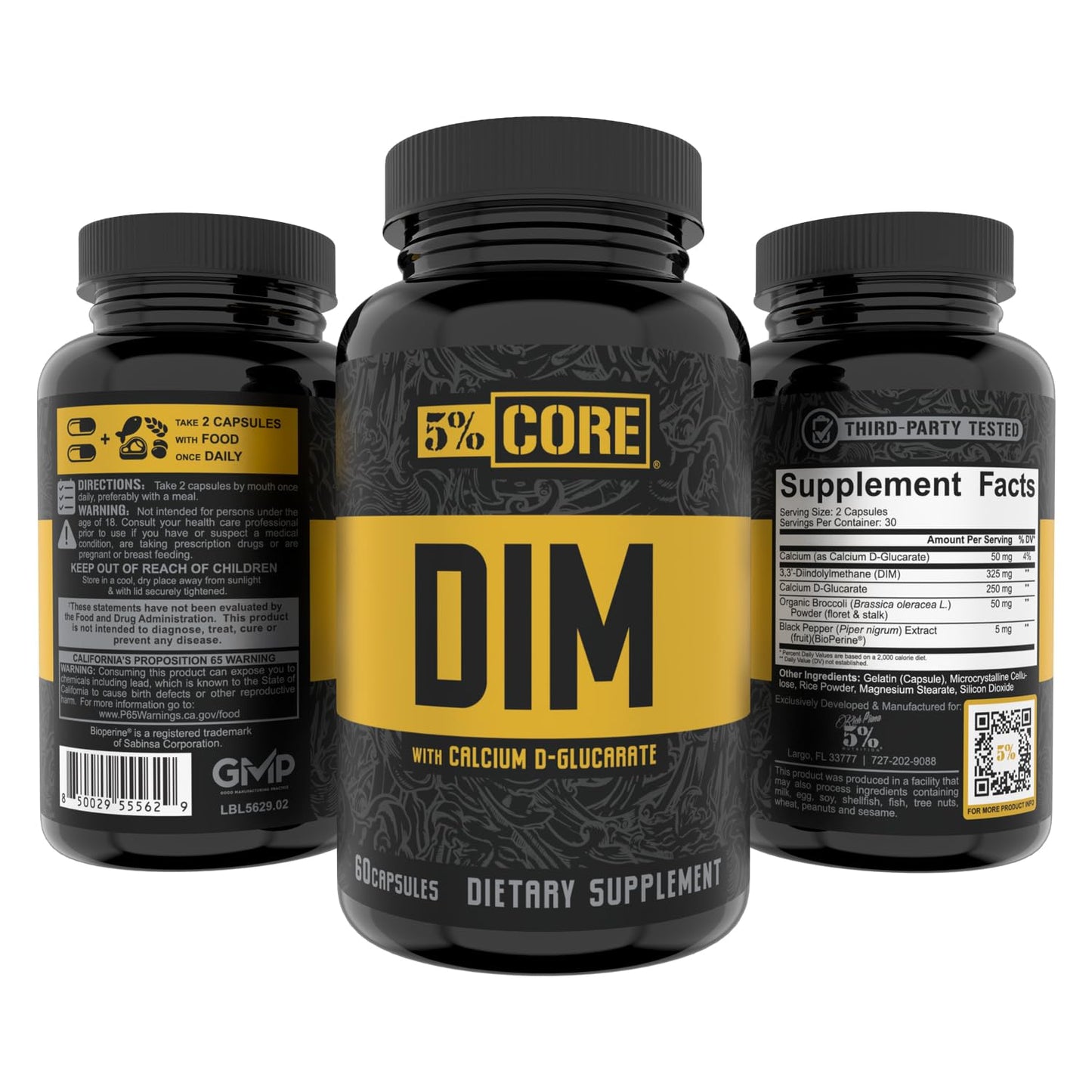 5% Nutrition Core DIM Supplement Capsules, 60 Capsules