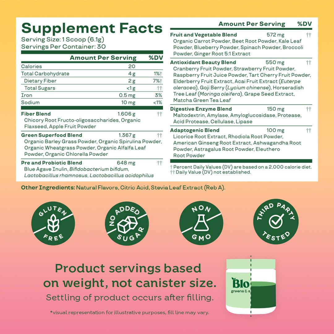 Bloom Nutrition Superfood Greens Powder 7.4