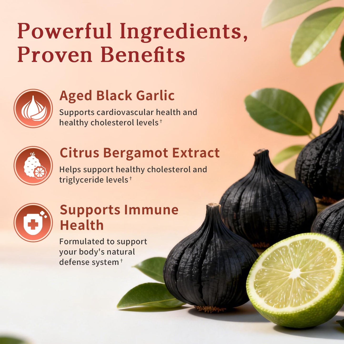 B BEWORTHS Aged Black Garlic Extract & Citrus Bergamot Capsules, 120 Count