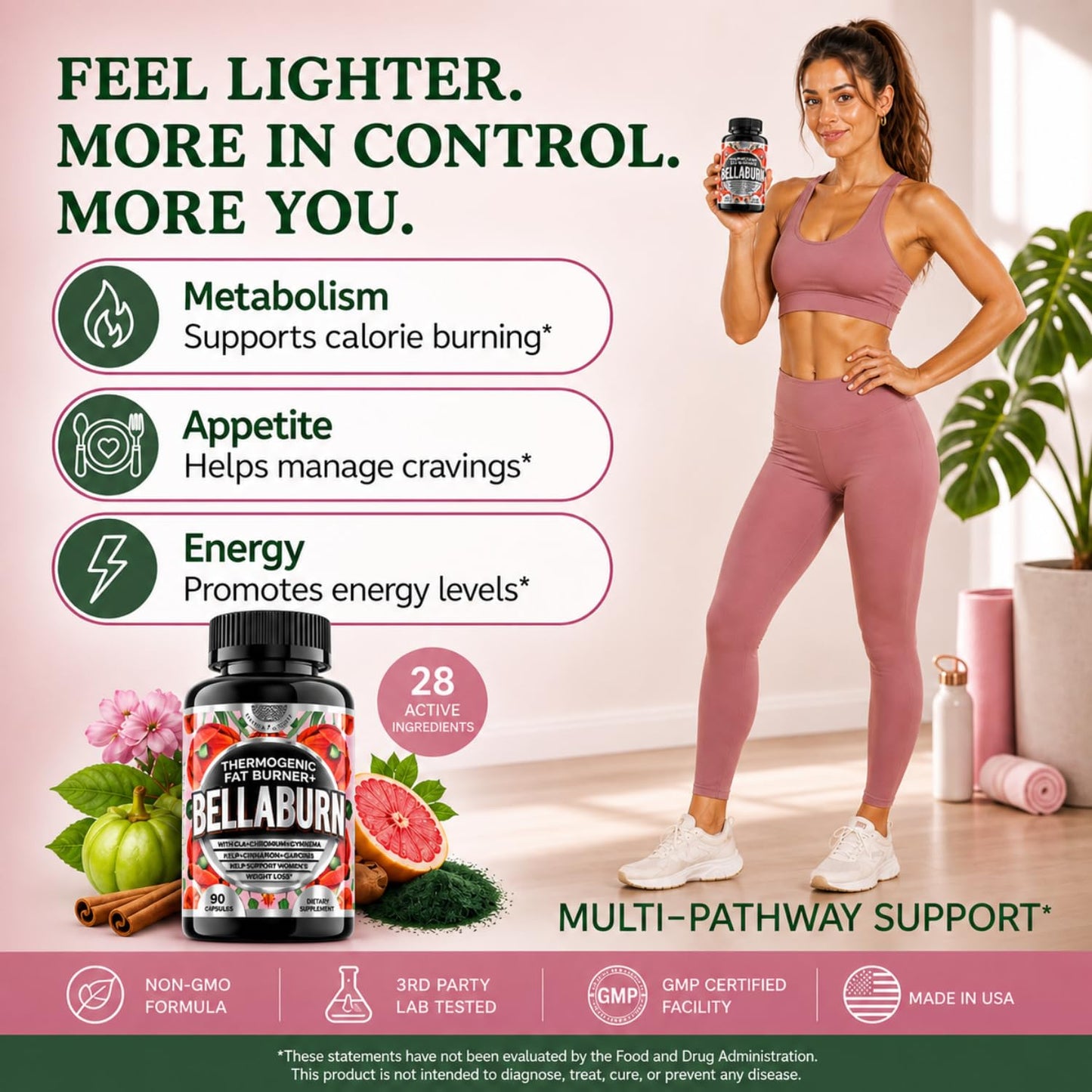HERBAL HOT Thermogenic Fat Burner for Women, 90 Capsules