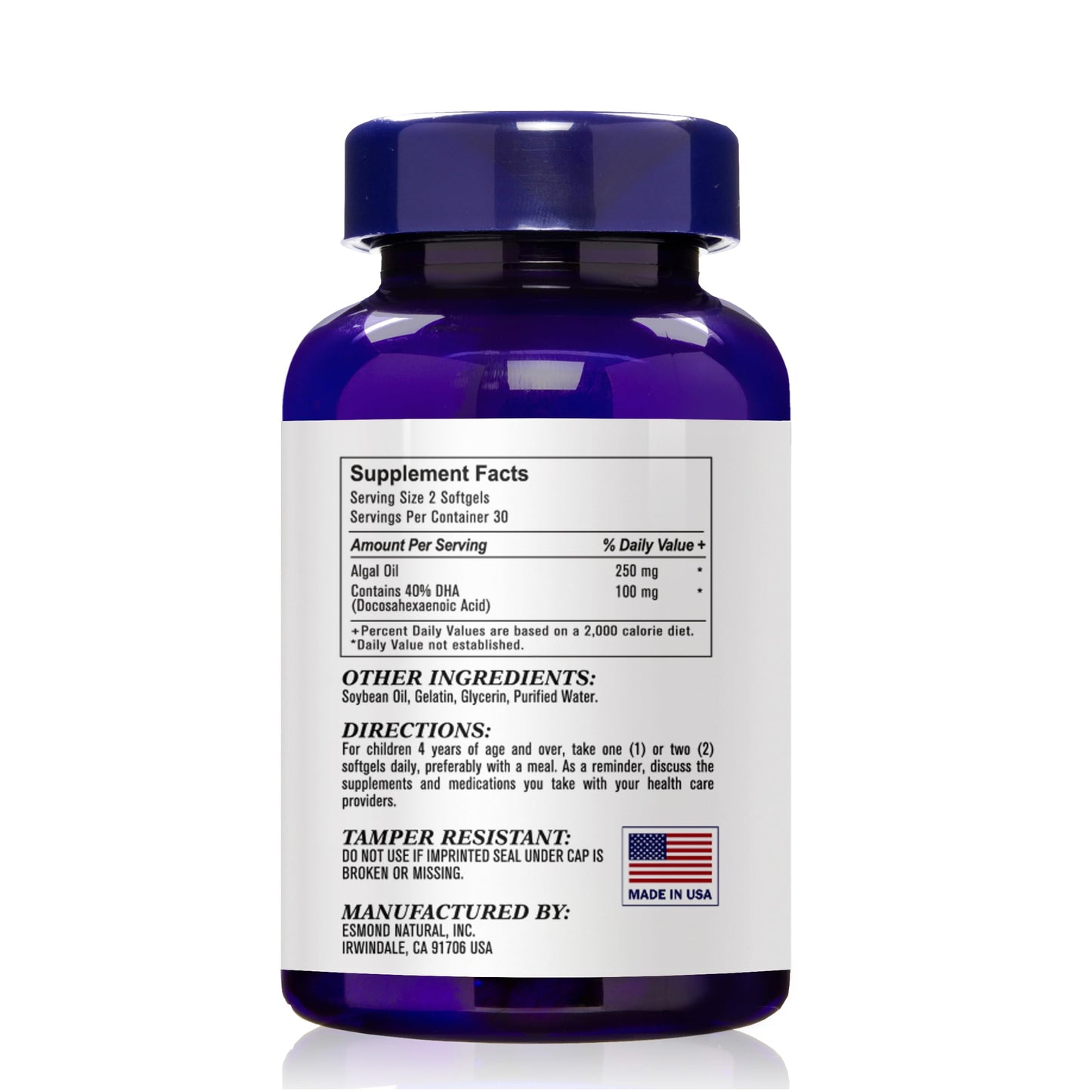 Esmond Natural DHA Algal Oil Softgels 60