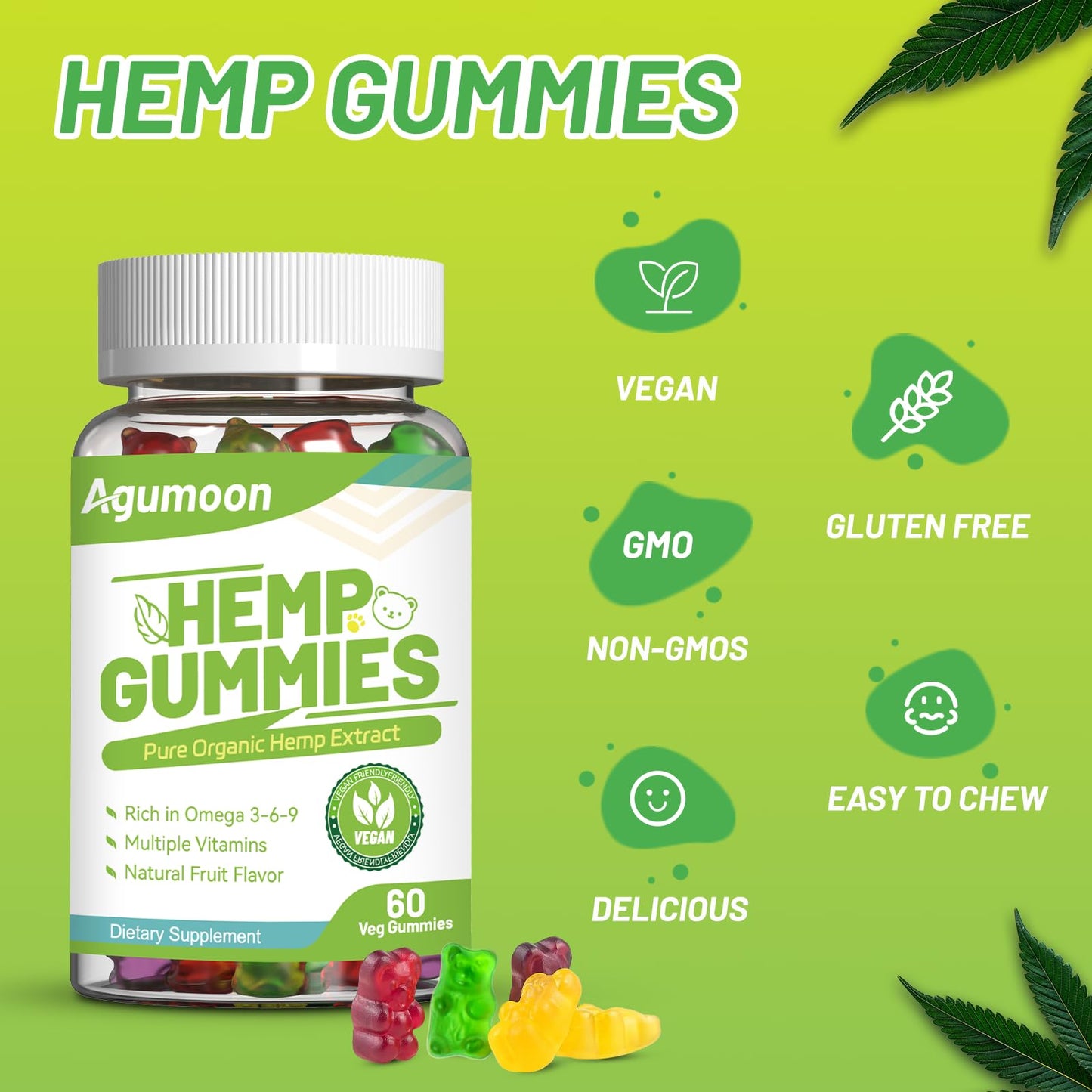 Agumoon Hemp Gummies Gummy 180 Count
